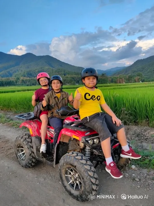 Family Enjoys ATV Ride Through Countryside – AI Generated Video | Hailuo AI