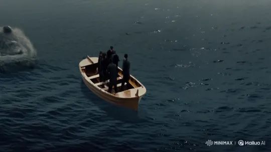 Whale Collides with Small Boat, Sinks It in Stormy Sea – AI Generated Video | Hailuo AI