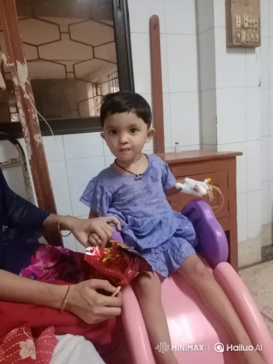 Child with IV plays with ball in hospital room – AI Generated Video | Hailuo AI