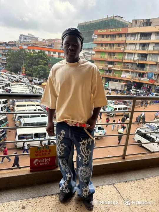 Young Man Stands Calmly on Balcony Amidst Bustling City – AI Generated Video | Hailuo AI