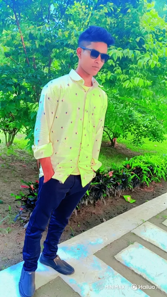 Young Man Walks Confidently in a Park – AI Generated Video | Hailuo AI