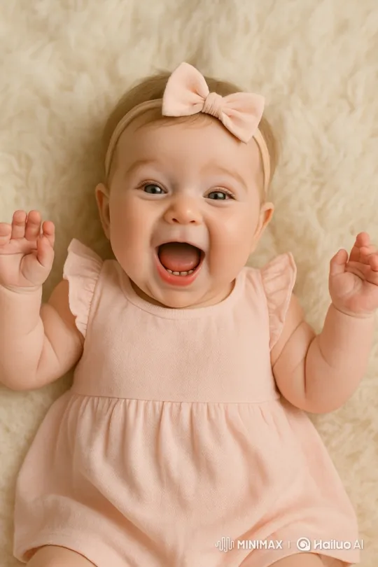 Six-Month-Old Baby Joyfully Sings Nursery Rhyme – AI Generated Video | Hailuo AI