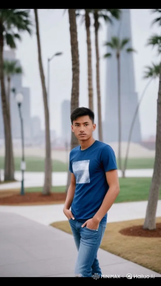 Young Man Reflects in Park with Gentle Gaze – AI Generated Video | Hailuo AI