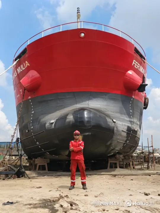 Man and Shipyard to Earth from Space Panorama – AI Generated Video | Hailuo AI