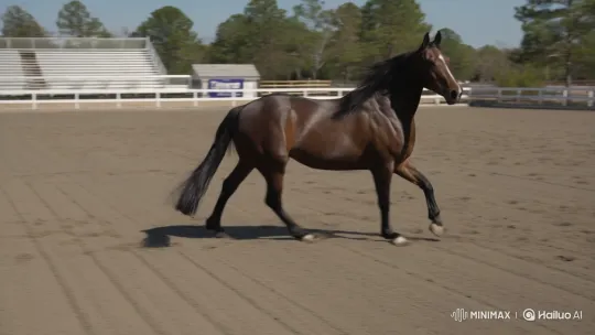 Majestic Morgan Horse Gracefully Canter in Arena – AI Generated Video | Hailuo AI