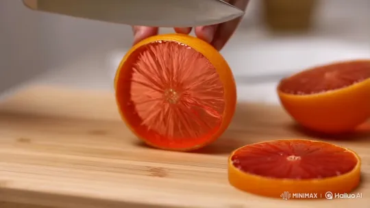 Luxurious Glass Orange Slicing with ASMR Aesthetic – AI Generated Video | Hailuo AI
