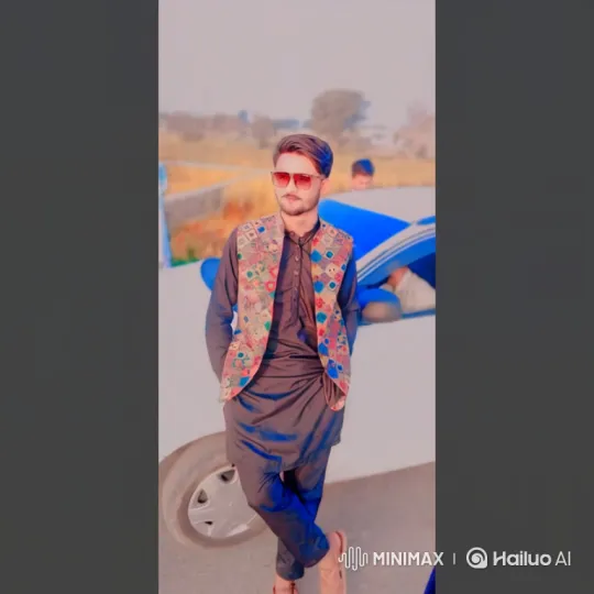 Stylish Young Man in Casual Pose by White Car – AI Generated Video | Hailuo AI