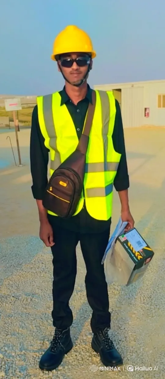 Construction Worker Standing in Industrial Setting – AI Generated Video | Hailuo AI