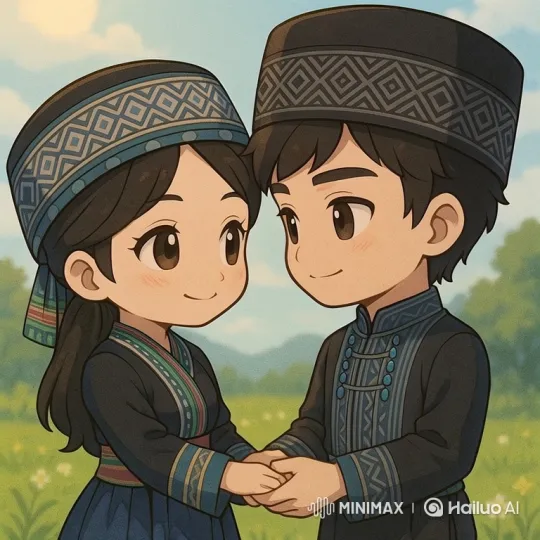Chibi Anime Couple Shares Sweet Romantic Kiss – AI Generated Video | Hailuo AI
