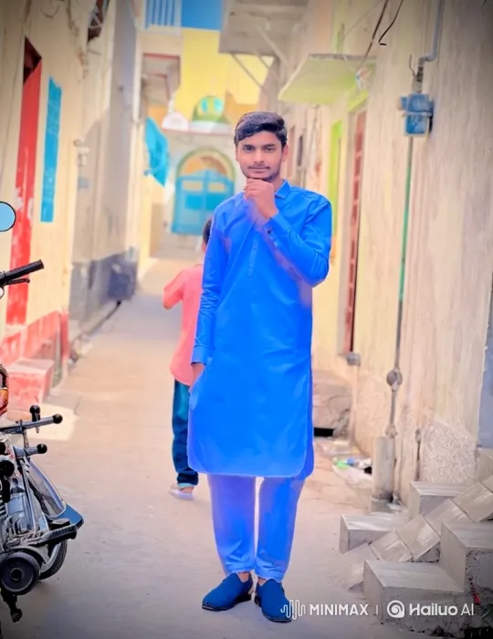 Young Man in Blue in Narrow Alleyway – AI Generated Video | Hailuo AI