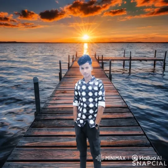 Young Man Walking on Pier at Sunset – AI Generated Video | Hailuo AI