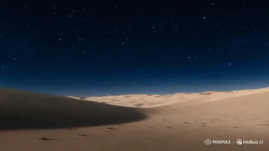 Young Figure Plummets from Time Rift into Desert Night – AI Generated Video | Hailuo AI