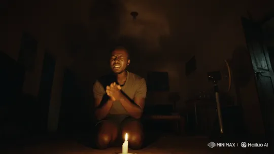Nigerian Man Reacts to Power Restored Mid-Prayer – AI Generated Video | Hailuo AI