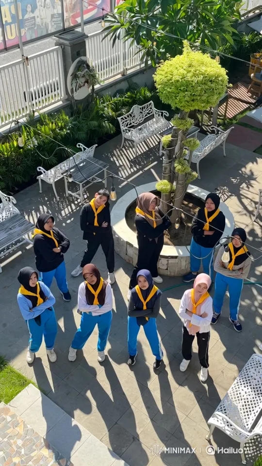 Young Women in Courtyard to Epic Earth View in Space – AI Generated Video | Hailuo AI