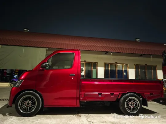 Red Mini Pickup Truck with Air Suspension Lowering – AI Generated Video | Hailuo AI
