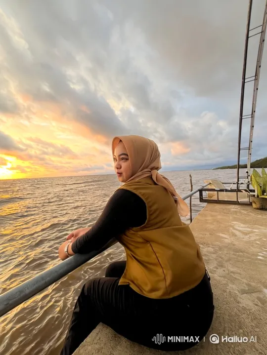 Woman on Pier: Earth from Space Perspective – AI Generated Video | Hailuo AI