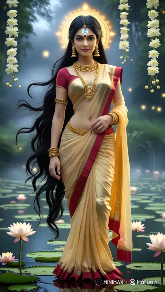 Elegant Dance of Serene Woman in Tranquil Pond – AI Generated Video | Hailuo AI
