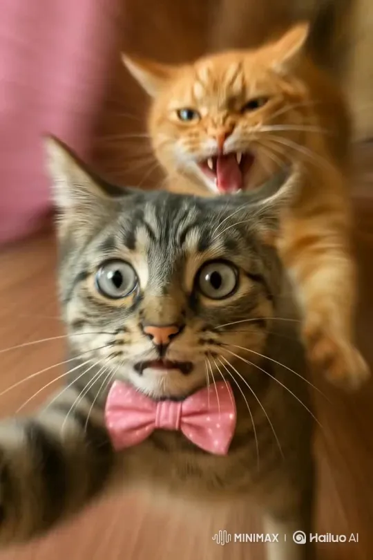 Fleeing Feline Escapes Scene Rapidly – AI Generated Video | Hailuo AI