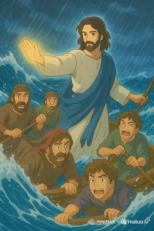 Jesus Calms the Storm on the Sea – AI Generated Video | Hailuo AI