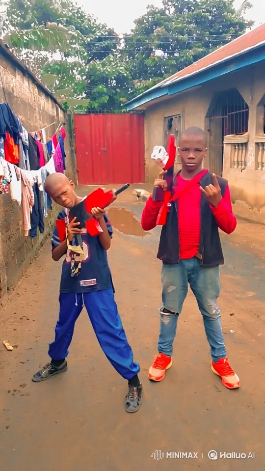 Boys with Toy Guns Enter Luxury Car in Alleyway – AI Generated Video | Hailuo AI
