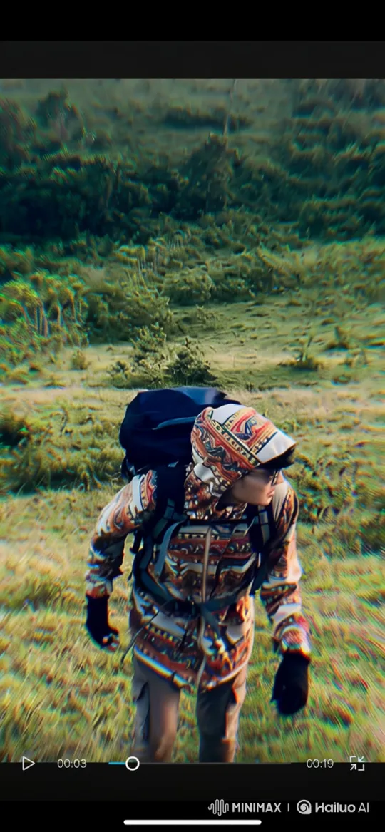 Hiker's Journey from Mountain to Earth's Orbit – AI Generated Video | Hailuo AI