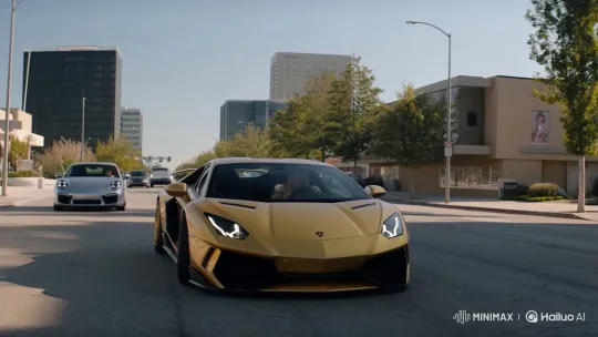 Child Crashes Lamborghini into Porsche, Triggers Nuclear Blast – AI Generated Video | Hailuo AI