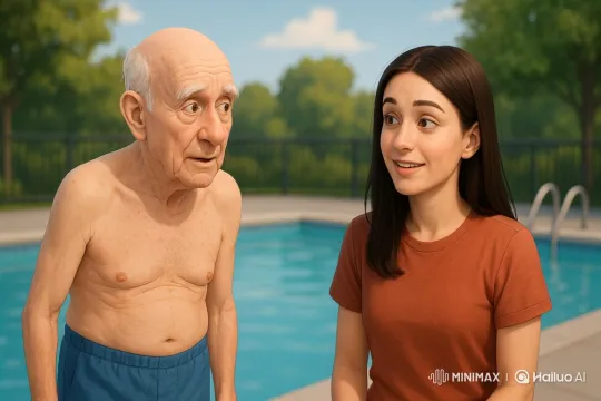 Elderly Man's Unexpected Pool Incident – AI Generated Video | Hailuo AI