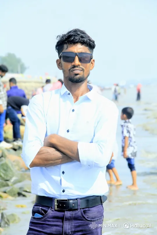 Young Man in Sunglasses Enters Car on Beach – AI Generated Video | Hailuo AI