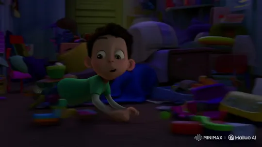 Tinku Discovers Magical Socks with Genie in Whimsical Bedroom – AI Generated Video | Hailuo AI