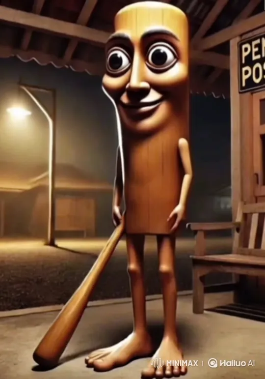 Transformation of a Wave into a Wooden Humanoid on a Dark Beach – AI Generated Video | Hailuo AI