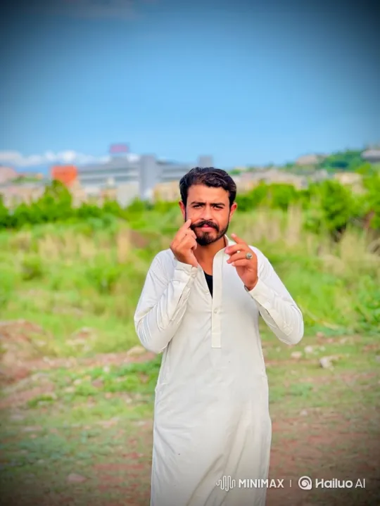 Contemplative Man in Open Field with City Background – AI Generated Video | Hailuo AI