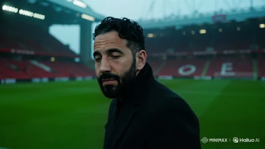 Man Reflects on Empty Stadium in Overcast Day – AI Generated Video | Hailuo AI