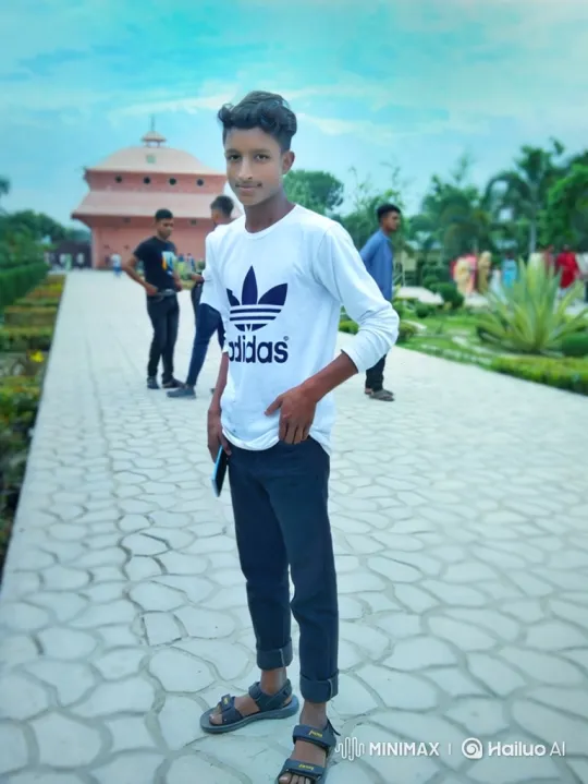 Young Man Smiles Gently in Park Setting – AI Generated Video | Hailuo AI