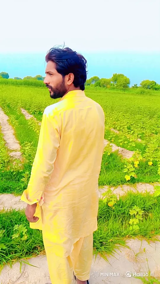 Man in Yellow Clothing Enters Dark Sedan in Field – AI Generated Video | Hailuo AI
