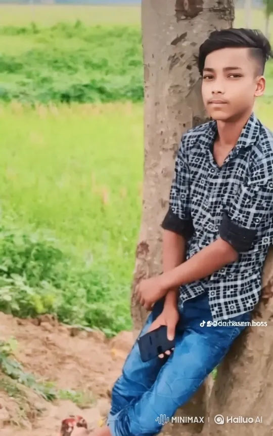 Young Man Watches Helicopter Fly Over Rural Field – AI Generated Video | Hailuo AI
