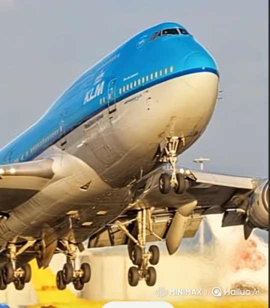 KLM Boeing 747 Glides Smoothly to a Landing – AI Generated Video | Hailuo AI