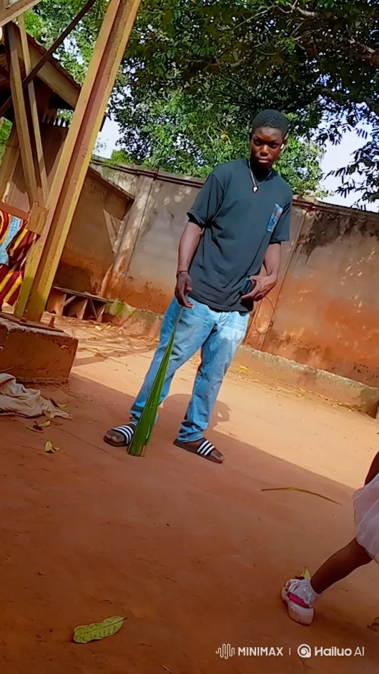 Young Black Man Enters Luxury Car in Dusty Yard – AI Generated Video | Hailuo AI