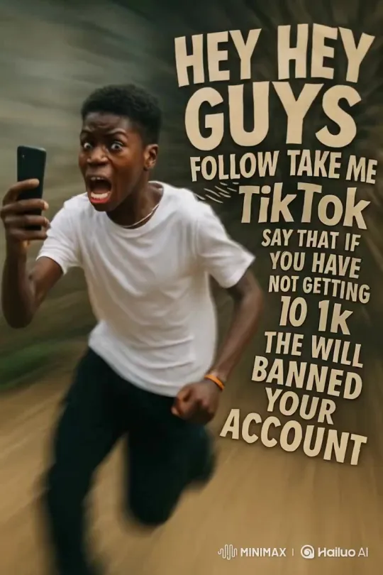 TikTok Account Warning: Risk of Ban for Not Reaching 1K Followers – AI Generated Video | Hailuo AI