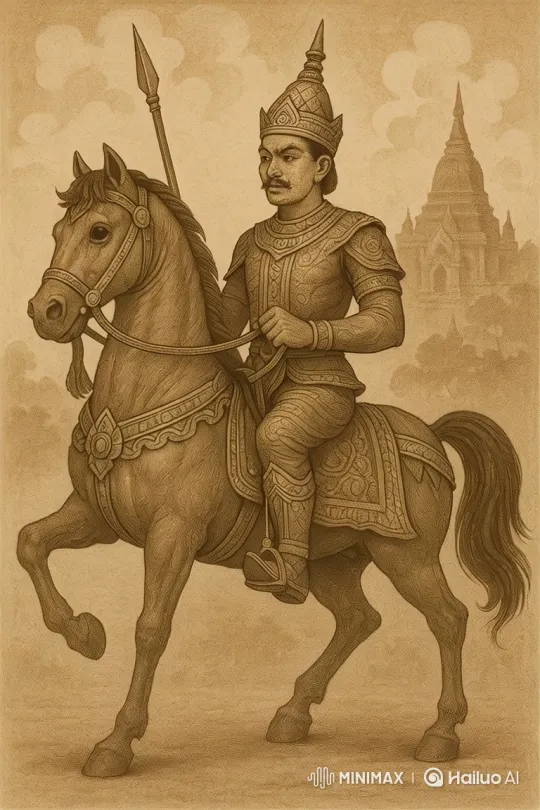 Anawrahta of Myanmar: A Royal Procession in Classical Illustration – AI Generated Video | Hailuo AI