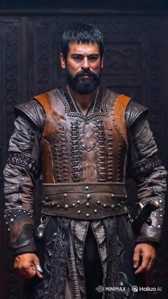 Man in Leather Armor Smokes Pipe in Dimly Lit Room – AI Generated Video | Hailuo AI