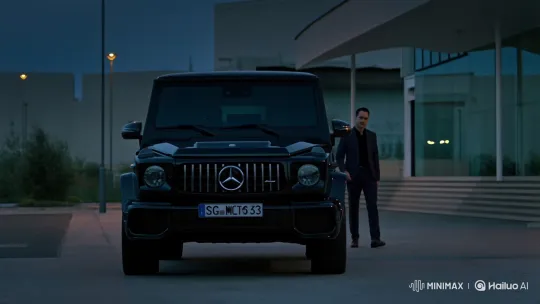 Man Enters Mercedes-AMG G-Wagon, Drives Away – AI Generated Video | Hailuo AI