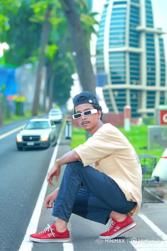 Stylish Man Transitions from Stance to Helicopter Departure – AI Generated Video | Hailuo AI