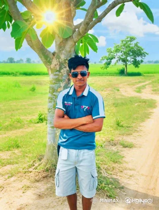 Young Man in Serene Rural Landscape – AI Generated Video | Hailuo AI