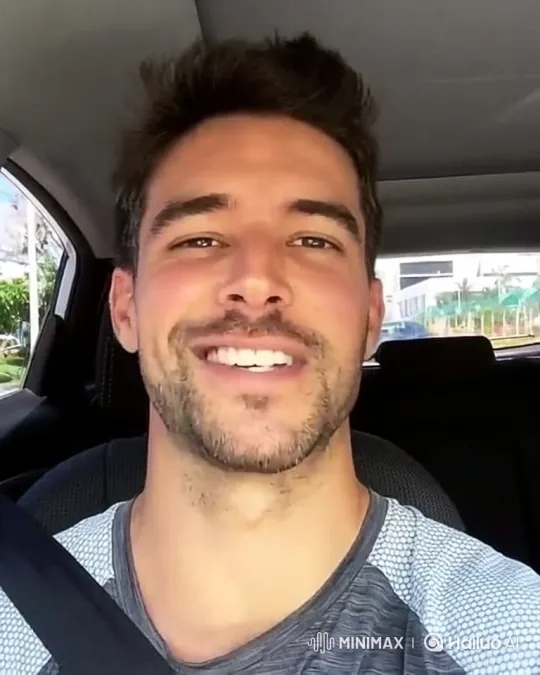 Young Man Sticks Tongue Out in Playful Car Selfie – AI Generated Video | Hailuo AI