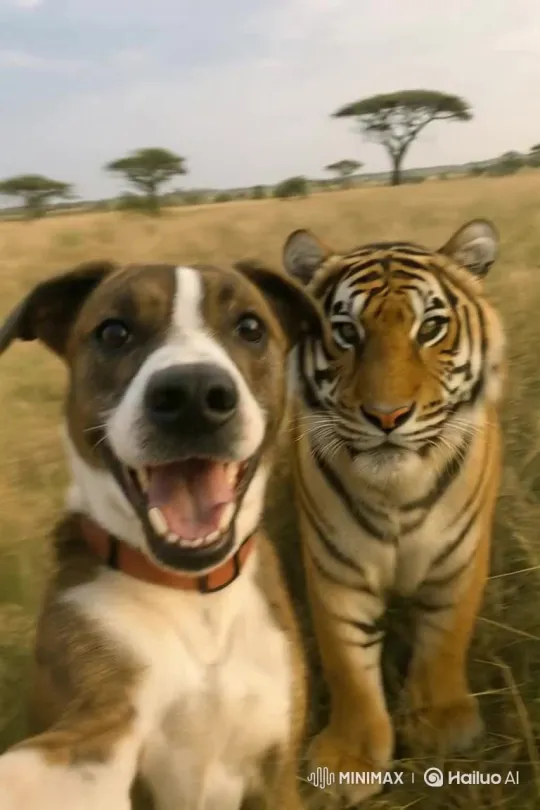 Big Cats and Horned Giants: A Safari Tale – AI Generated Video | Hailuo AI