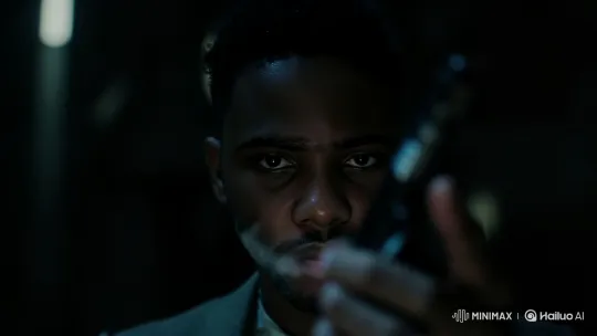 Young Black Man Stares Intently, Smokes Cigar – AI Generated Video | Hailuo AI