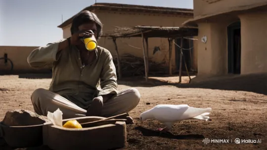Indian Peasant Unhappy with Mango Juice Strikes Dove – AI Generated Video | Hailuo AI