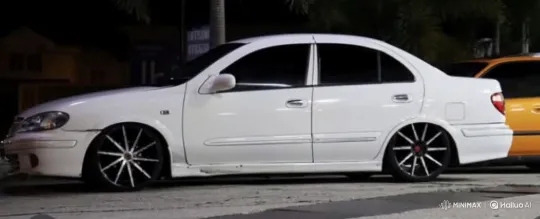 White Sedan's Air Suspension Lowers Gracefully – AI Generated Video | Hailuo AI