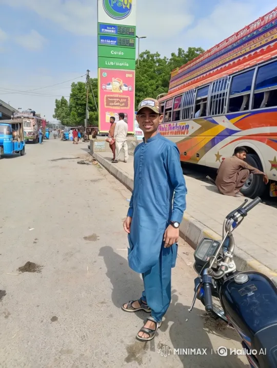 Bustling Street Scene with Young Man, Bus, and Vehicles – AI Generated Video | Hailuo AI