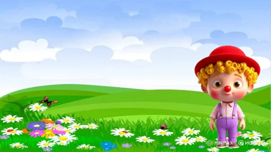 Cartoon Clown Boy Laughs Joyously in Meadow – AI Generated Video | Hailuo AI